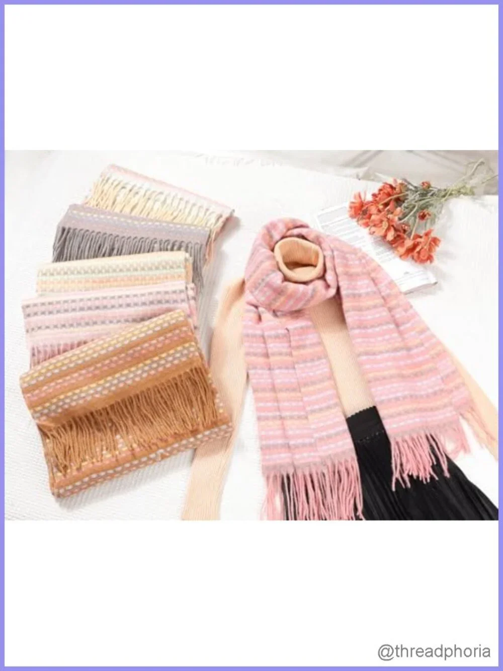 Womens Plaid Tassel Fringe Scarf Warm Winter Wrap Shawl 100% Polyester